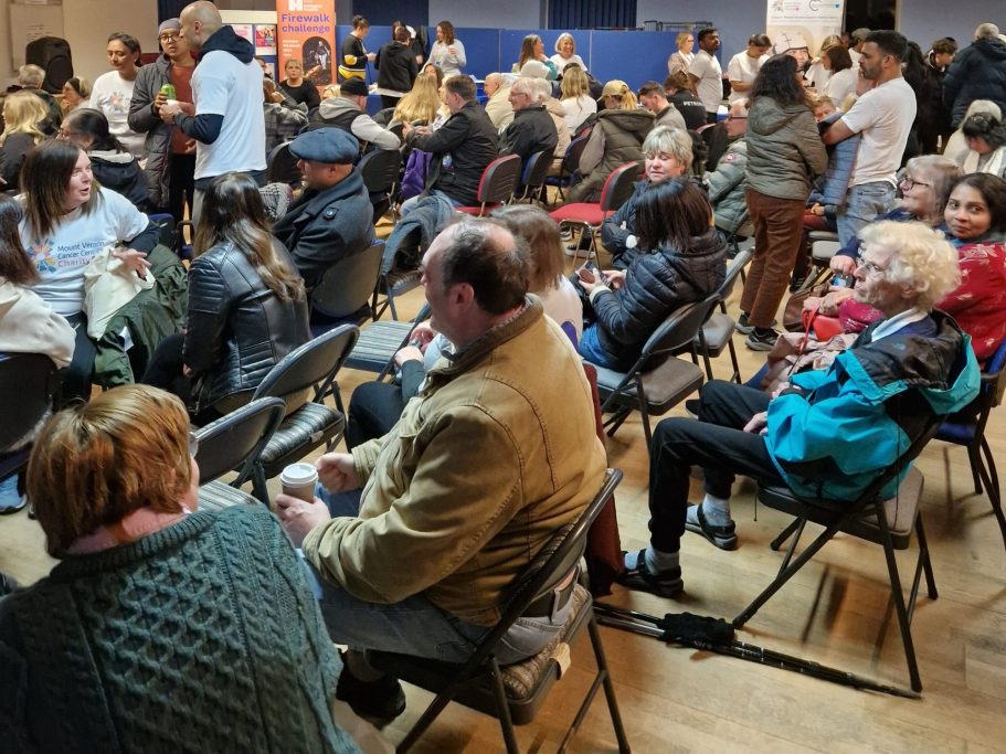 people waiting to be trained for firewalk